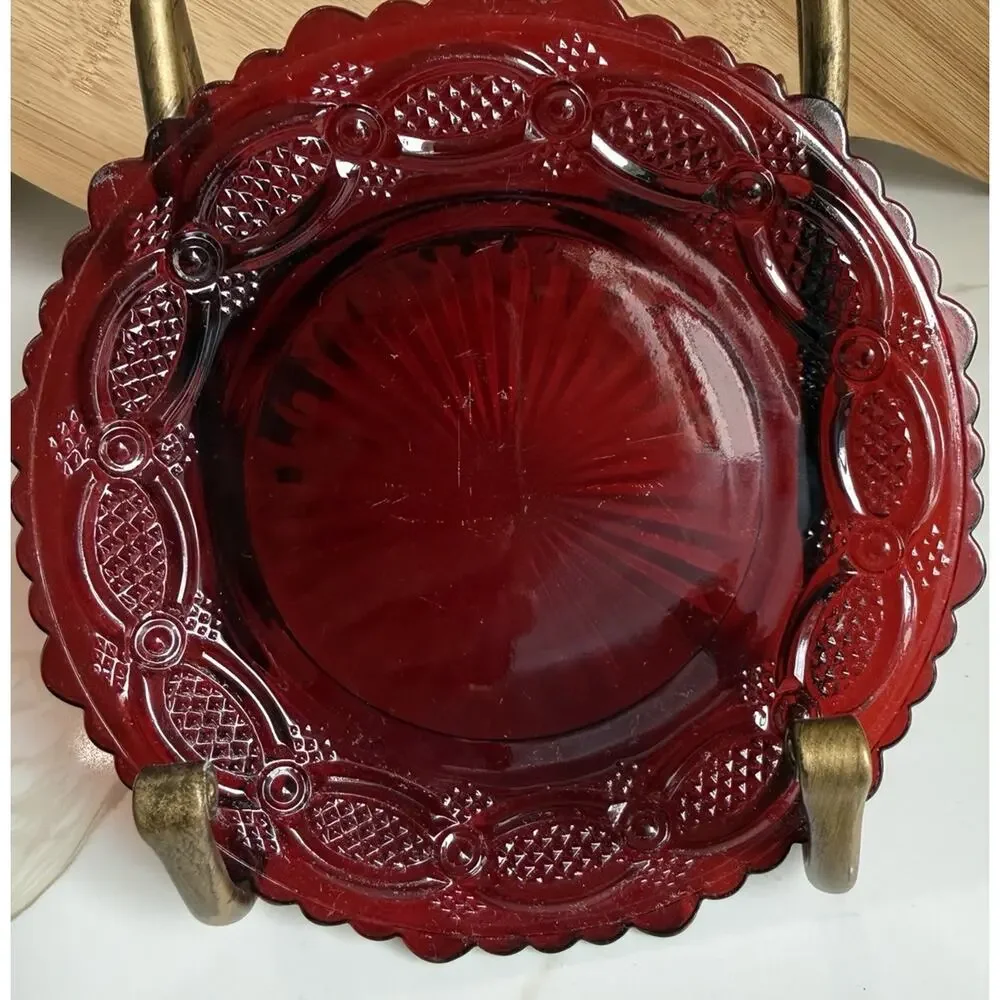Avon 1876 Cape Cod Dessert Plate Ruby Red Glass 7.25 Inch Replacement